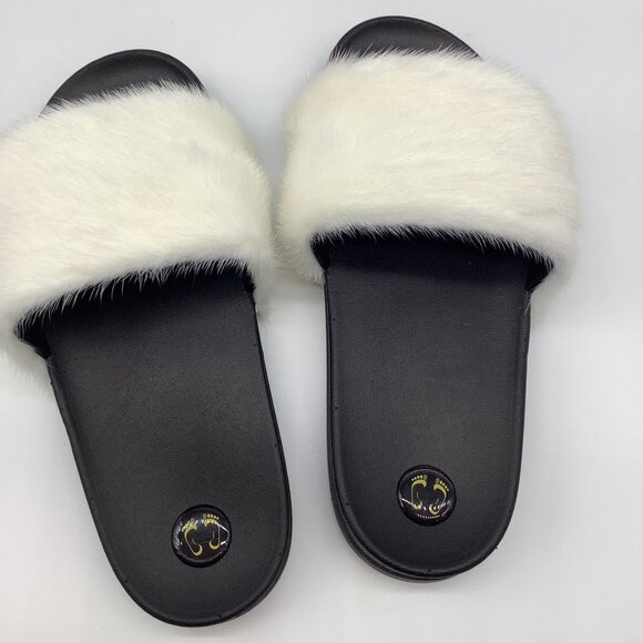 100% Real Mink Fur Slides In-stock Fast Shipping - Picture 2 of 2